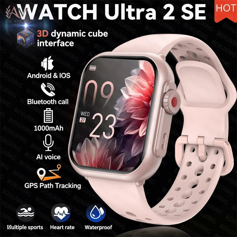Watch Ultra K62 Men Women 1000mAh AMOLED 100+Sport Heart Rate HD Bluetooth Call GPS Track Waterproof Smart Watch For iOS Android