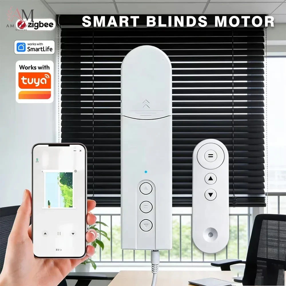 WiFi Smart Curtain Motor, Zigbee Electric Roller Blinds Driver, Works with Smart Life APP