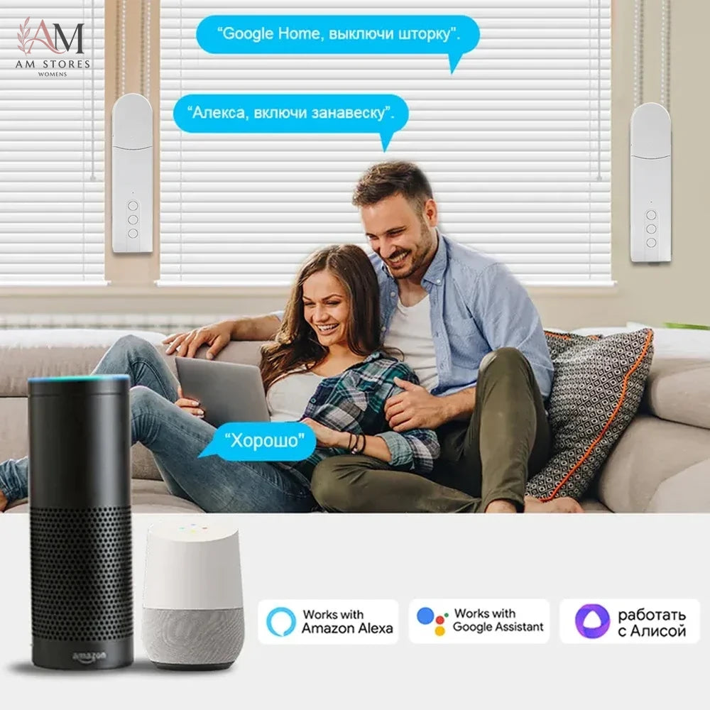 WiFi Smart Curtain Motor, Zigbee Electric Roller Blinds Driver, Works with Smart Life APP