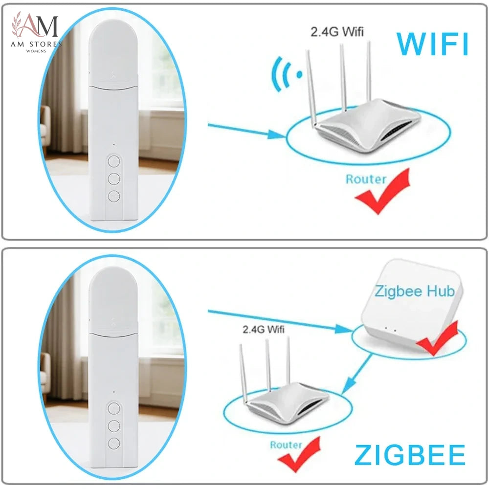WiFi Smart Curtain Motor, Zigbee Electric Roller Blinds Driver, Works with Smart Life APP