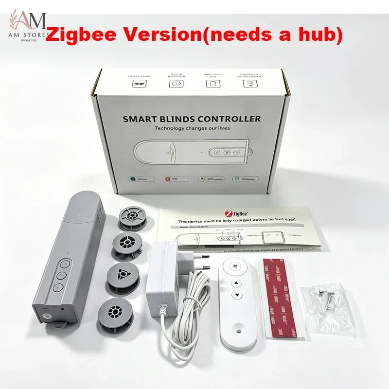 WiFi Smart Curtain Motor, Zigbee Electric Roller Blinds Driver, Works with Smart Life APP